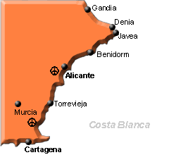 Costa Blanca map, travel information, hotels & investment property